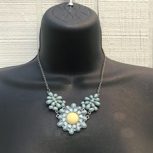 Blue floral necklace